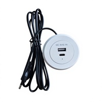Chargeur USB-A USB-C intégré 10W PD 2.0, découpe 42-48mm, hauteur 45mm pour meubles, ordinateur, écouteurs, montre connectée, UK US EU