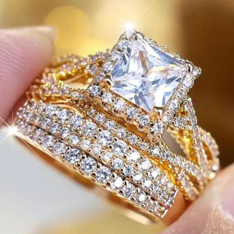 Fenyi 3pcs Fashion Jewelry 18k Gold Color Dragon Pattern Stainless