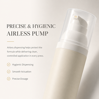 Flacon pompe sans air personnalisé en PP, 30 ml-100 ml, couleur ambre blanche, emballage cosmétique pour sérum, lotion, crème solaire