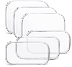Có Khóa Kéo Trường Hợp Trong Suốt Rõ Ràng Cứng Nhựa Xách Tay Đôi Dây Kéo Pouch Stackable Bền PVC Du Lịch Tổ Chức Mỹ Phẩm - Product Image 1