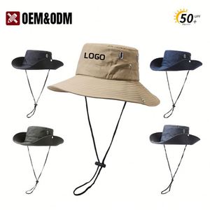 Customized Embroidery Design Men's Wide Edge Fisherman Hat Team Travel Summer <b>Sunscreen</b> Outdoor Activity Fisherman's Bucket Hat - Product Image 1