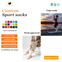 Chaussettes de Pilates personnalisées avec logo pour femmes, antidérapantes, respirantes, en coton, pour barre, ballet et entraînement à domicile
