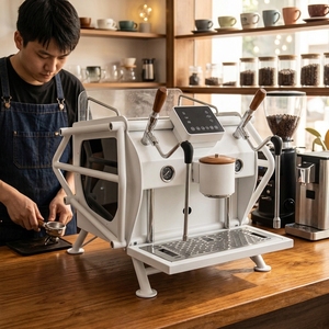Cafetera Comercial de un Solo Cabezal con Caldera Doble de 1+4L, 3000W, Espresso, Bomba Rotativa de 9 Bares, Máquina Semiautomática - Product Image 5