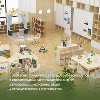 Hikeylove Ensemble Table et Chaises en Bois Montessori Moderne, Écologique, Sûr et Durable pour Mobilier Préscolaire, Garderie, Salle de Classe, École - Facile à Assembler
