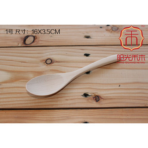 ช้อนไม้ ไม้บีช ทรงตรง สีพื้น สำหรับเด็ก ใช้คนอาหาร - Product Image 2