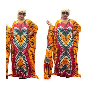 Indian Style Women's Summer <b>Kaftan</b> <b>Plus</b> <b>Size</b> Cover Up Sustainable Tie Dye Hand Tied Loose Lace Decoration OEM Wholesale Supplier - Product Image 1