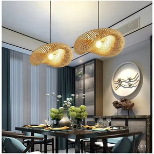 Lampada a Sospensione Decorativa in Bambù Intrecciato a Mano <span class=keywords><strong>Naturale</strong></span> <span class=keywords><strong>Lampadario</strong></span> in <span class=keywords><strong>Legno</strong></span> di Bambù Luce a Sospensione Creativa per Ristorante - Product Image 5