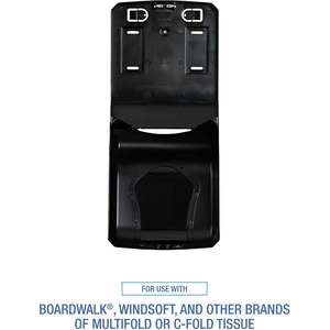 Distributeur de serviettes Boardwalk T1770BKBW Ultrafold Multifold/C-Fold 11,75 po X 6,25 pouces X 18 pouces Perle noire - 11,75 pouces X 6,25 pouces X - Product Image 6