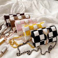Kit de matériel pour sac tissé fait main en DIY, bandes de tissu, accessoires, sac à bandoulière, sac carré, matériel pour sac, colis pour cadeau de petite amie