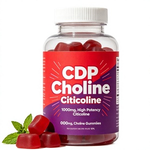 Gummies de choline CDP sans sucre Health Nova 1000mg, compléments de citicoline haute puissance, fonction cognitive et cérébrale, santé du foie - Product Image 1