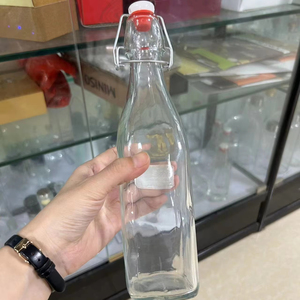 Di alta qualità 250ml 500ml 750ml 1000ml quadrato a prova di perdite sigillato bottiglia di vetro a scatto per bevande succo di birra vino - Product Image 1