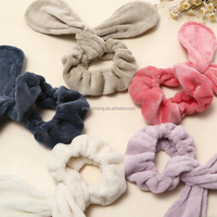 Bandeau en flanelle réutilisable antidérapant pour femmes, motif lapin mignon, pour le lavage du visage, le maquillage, la douche, le SPA et le yoga