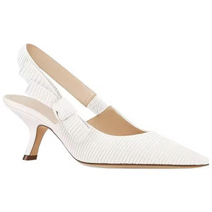 Escarpins Slingback Mode à Petits Talons avec Nœud en Maille et Bout Pointu Fermé, Grandes Tailles, Escarpins Colorés <span class=keywords><strong>Bleu</strong></span> <span class=keywords><strong>Marine</strong></span> pour Femmes - Product Image 2