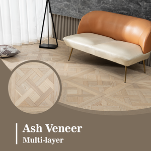 Parquet en bois d'ash massif brossé multicouche moderne avec joint T&G pour salon, cuisine, villa, garantie 3 ans - Product Image 3