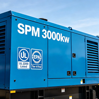 Générateur diesel silencieux de type phare 3000 kW, 60 Hz, 480 V, option moyenne tension, EPA Tier 4F, 1800 tr/min, puissance hyperscale, démarrage automatique