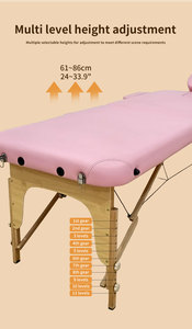 Venta caliente Salón de belleza 2 Plegable Portátil Spa Mesa de masaje Cama de pestañas Rosa Cama de masaje Mesa de PVC - Product Image 4