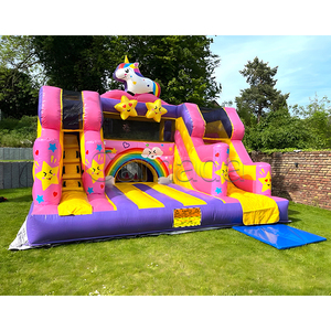 Château gonflable licorne arc-en-ciel avec toboggan, combo <span class=keywords><strong>de</strong></span> jeux gonflables <span class=keywords><strong>pour</strong></span> enfants, amusement en plein air <span class=keywords><strong>pour</strong></span> les fêtes <span class=keywords><strong>de</strong></span> <span class=keywords><strong>famille</strong></span>, <span class=keywords><strong>location</strong></span> d'événements - Product Image 2