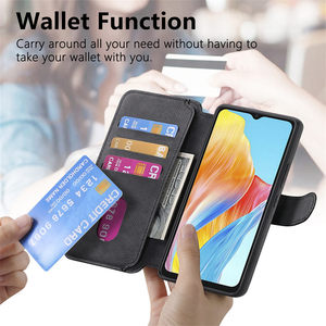 Funda de teléfono con billetera de carga inalámbrica magnética para OPPO A54 A57 A77S A78 A93 A96 Realme C21Y C15 C33 C35, Funda de cuero desmontable - Product Image 6