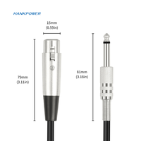 Câble en alliage de zinc 6.35 mâle vers XLR femelle 6.35mm vers câble de microphone de mélangeur audio XLR 1m 1.8m 3m