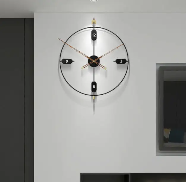 74*60cm 핫 세일 골동품 금속 철 간단한 공예 거실 장식 벽 시계 조용한 가정 장식 벽 시계