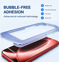 Protecteur d'écran en verre trempé anti-rayures pour iPhone 13 14 15 16 17 18 Pro Max Plus, avec applicateur pour une installation facile et transparente