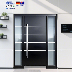 Puertas Pivotantes de Acero Inoxidable de Lujo para Entrada Principal Exterior, Estilo Francés Moderno, de Seguridad, Antióxido y a Prueba de Ruido - Product Image 2