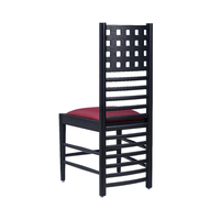 Chaise de salle à manger moderne en bois massif avec dossier haut et siège rembourré pour restaurant et hôtel