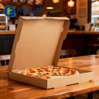 Boîtes à pizza portables étanches en gros 6-18 pouces carton ondulé noir personnalisé matériaux recyclés écologiques