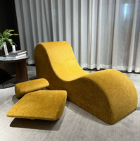 Fauteuil de yoga inclinable modulaire à une place avec revêtement en tissu laine d'agneau et rembourrage en éponge haute densité pour appartement et villa