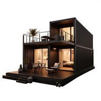 Maison préfabriquée à deux étages à partir de conteneurs maritimes, maison de luxe avec terrasse, conforme aux normes IBC