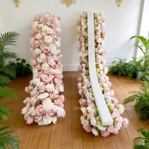 Decoración Moderna para Fondo de Boda, Arreglo Floral para Escenario, Accesorios, Camino de Mesa de Flores de Seda Azul Polvoriento para Eventos - Product Image 4