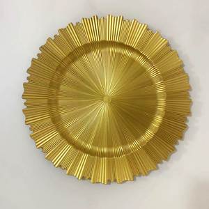 Grande assiette à fruits transparente en plastique avec des paillettes dorées, décoration pour hôtels, mariages et fêtes, MOQ 50 pièces, artisanat de peinture au pistolet pour le commerce extérieur - Product Image 4