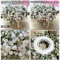 Couronne de fleurs blanches en soie de 2 pieds de diamètre, faite à la main, prix d'usine DKB, pour centre de table, mariage, fête des mères, Pâques