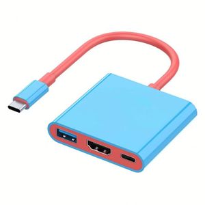 USB <b>C</b> to HDTV Converter <b>Adapter</b> 3 in 1 <b>Type</b>-<b>C</b> Hub to HDTV Cable 4K Output PD 100W Docking Station - Product Image 1