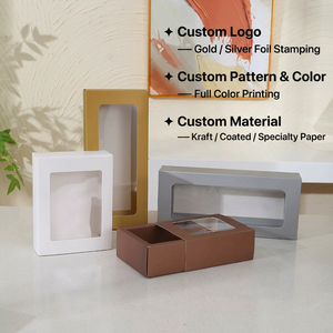 Scatola in Carta Kraft Riutilizzabile Monocolore Fatta a Mano con Centro Trasparente Nuovo Modello per Conservare Oggetti, Caramelle, Regali e Articoli Festivi - Product Image 2
