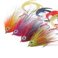 Nouvelle mouchette streamer à double hameçon, nouée à la main, avec yeux de poisson 3D convexes et solides, pour eau salée, pour attirer les gros poissons