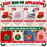Patch brodé de Noël en gros : Père Noël, Bonhomme de neige, Renne, Arbre, Pain d'épices – à thermocoller ou à coudre