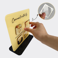 Samtao Personnaliser Table Acrylique ou Bois Facebook Ins Plaque Or Qr Code Beauté Signe Business Social Media Sign Avec Support