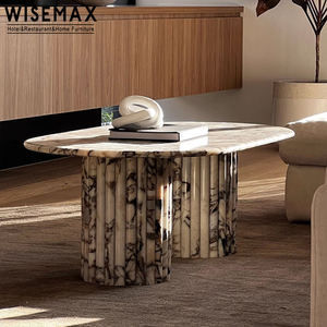WISEMAX FURNITURE Table basse ovale de luxe italienne pour salon, table basse en marbre naturel pour hôtel, restaurant, café, maison, villa - Product Image 4
