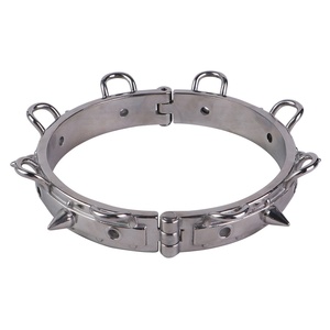 ปลอกคอสีดำ อุปกรณ์เสริมเซ็กซี่ ปลอกคอหนัง PU เชือกจูง BDSM สร้อยคอแบบพันธนาการ - Product Image 5