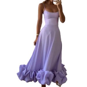 Robe Midi Plissée Halter Superposée Élégante et Sexy pour Femme, Personnalisable en Gros, de Haute Qualité - Product Image 5