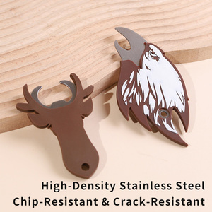 Eagle & nai sừng tấm thiết kế thép không gỉ tủ lạnh nam châm mở chai FDA LFGB chứng nhận cho bia dễ dàng mở với Silicone chống trượt - Product Image 5