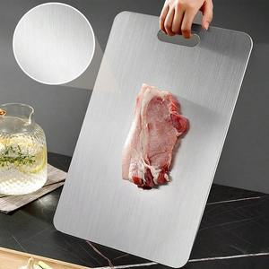 キッチン食品グレード耐久性のある大型金属チョッピングボード両面チタンカッティングボード304ステンレス鋼カッティングボード - Product Image 3