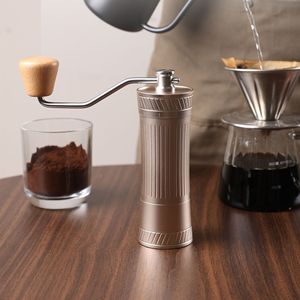 Moulin à café manuel portable en acier inoxydable avec corps en alliage d'aluminium et meules en titane, réglage externe, mini et compact - Product Image 2