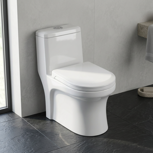 Offre Spéciale : Ensemble WC Monobloc Moderne en Céramique à Poser au Sol avec Double Chasse et Lavabo sur Pied pour Salle de Bain - Product Image 6