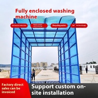 Station de lavage de voitures électrique entièrement fermée, plateforme de lavage automatique à détection automatique, lave-roues pour chantier de construction, lavage de voitures en métal