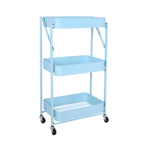 Estante de Almacenamiento Multifuncional para Cocina y Baño, Plegable, de Metal, de Tres Niveles - Product Image 2