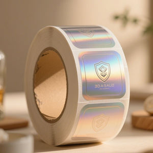 Graffio personalizzato foglio argento/oro tracciabile Overlay vetro ologramma Custom Die-Cut codice a barre numero Tamper adesivo - Product Image 5