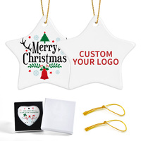 Décoration suspendue personnalisée sur mesure, ornement de Noël en céramique vierge pour sublimation, avec corde, écologique et durable