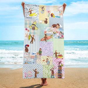 ผ้าเช็ดตัวชายหาดลายการ์ตูนลิงน่ารัก ขายดี พิมพ์ลายแบบซับลิเมชั่นตามสั่ง ผ้าไมโครไฟเบอร์โพลีเอสเตอร์ - Product Image 5